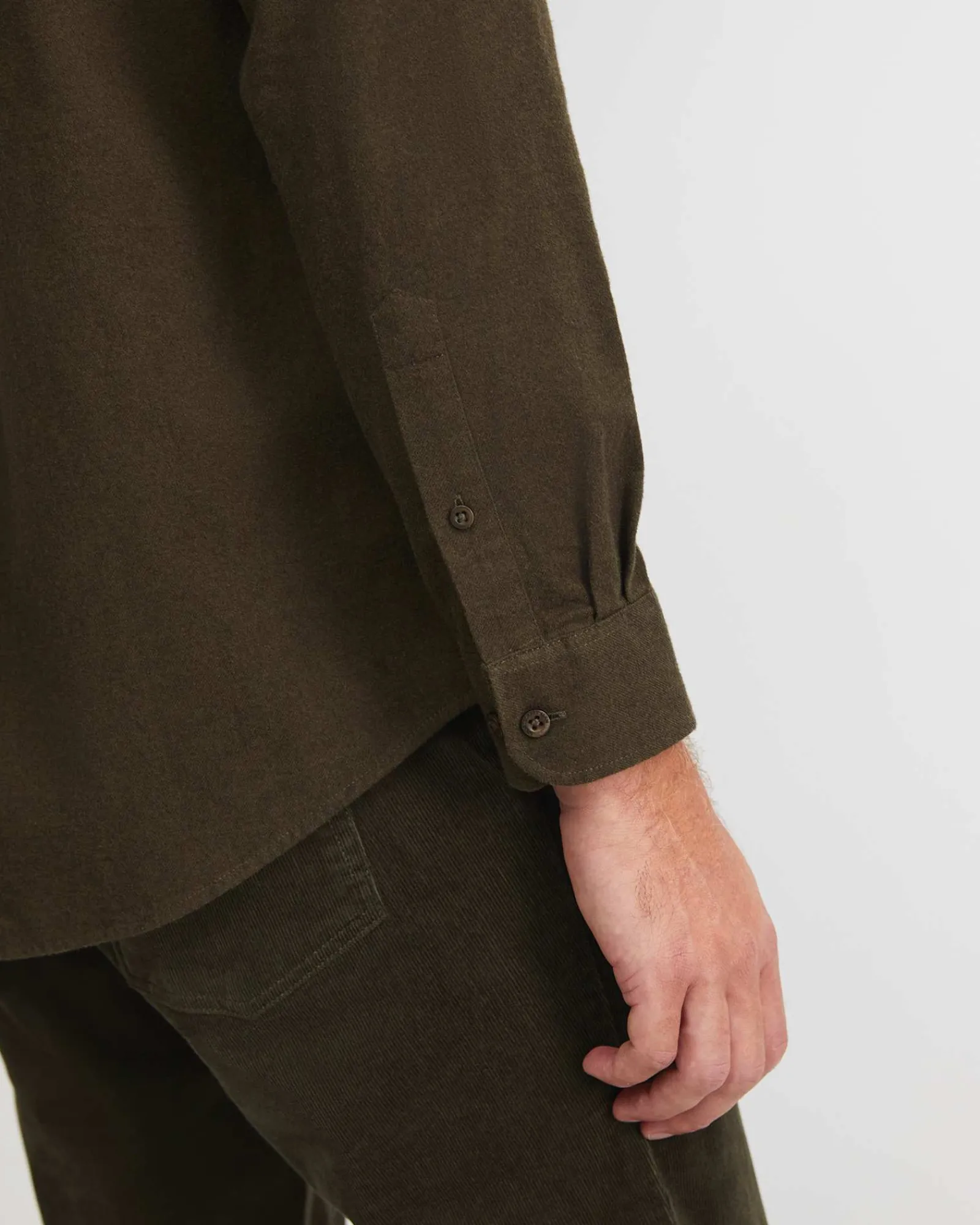 New Sportscraft Jarron Long Sleeve Shirt in Khaki Melange KhakiMelange