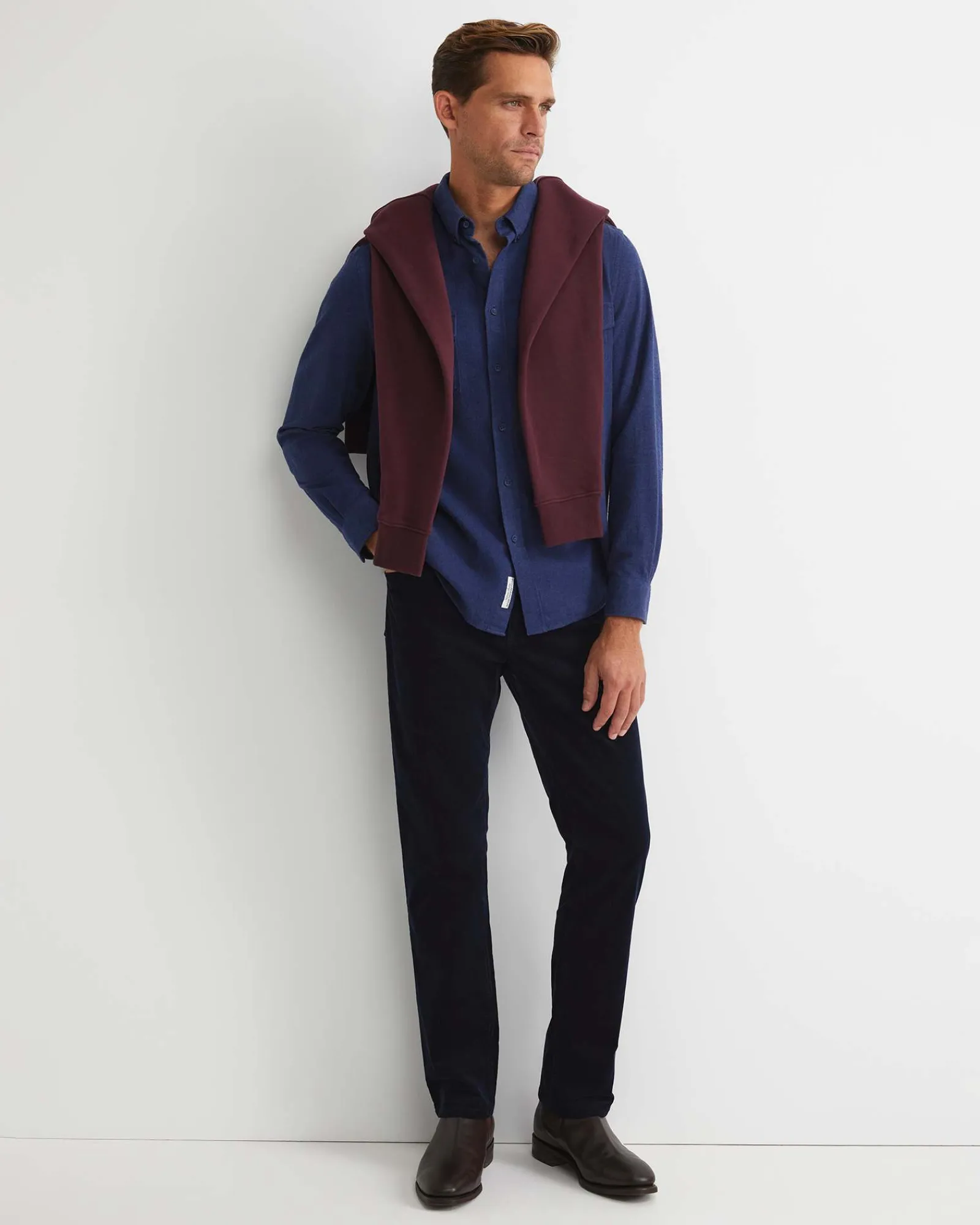 Online Sportscraft Jarron Long Sleeve Shirt in Navy Melange NavyMelange