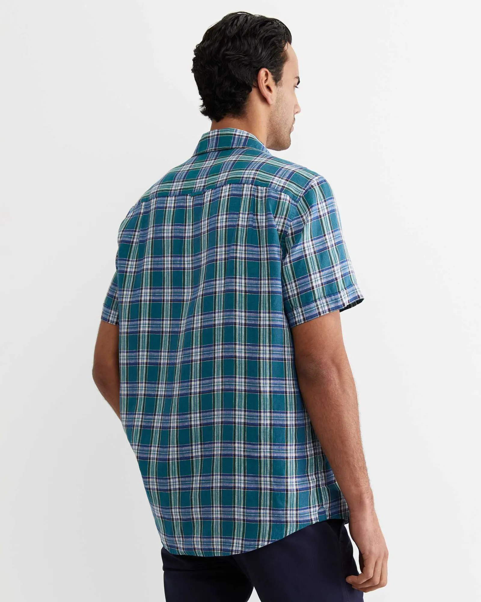 Fashion Sportscraft Johnston Short Sleeve Linen Check Shirt in Multi