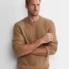 Hot Sportscraft Joshua Cable Crew Knit in Toffee