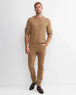 Hot Sportscraft Joshua Cable Crew Knit in Toffee