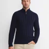 Best Sportscraft Joshua Cable Quarter Zip Knit in Navy Melange NavyMelange