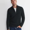Best Sportscraft Joshua Cable Quarter Zip Knit in Forest