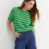 Discount Sportscraft Josie Tape Yarn Crew Knit in Green Multi GreenMulti