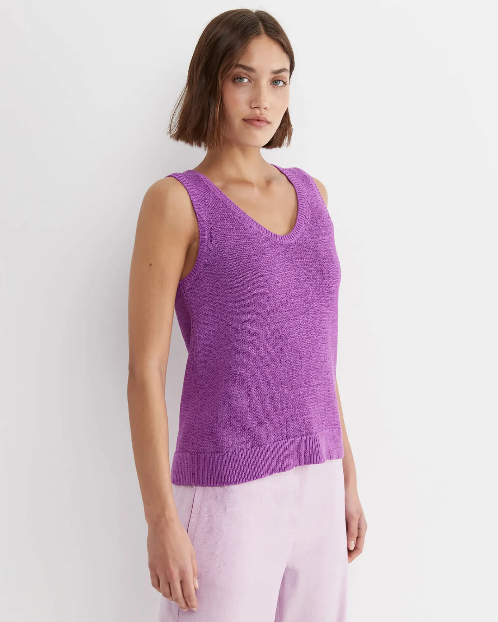 Online Sportscraft Josie Tape Yarn Singlet in Hydrangea