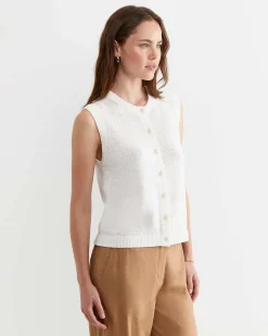 Online Sportscraft Josie Tape Yarn Vest in White