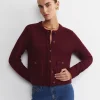 Discount Sportscraft Joyce Merino Wool Cardigan in Wine