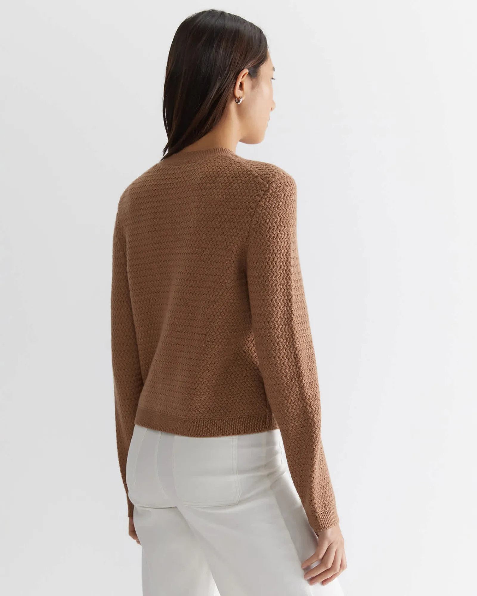 Outlet Sportscraft Joyce Merino Wool Cardigan in Camel
