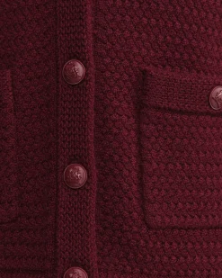 Discount Sportscraft Joyce Merino Wool Cardigan in Wine