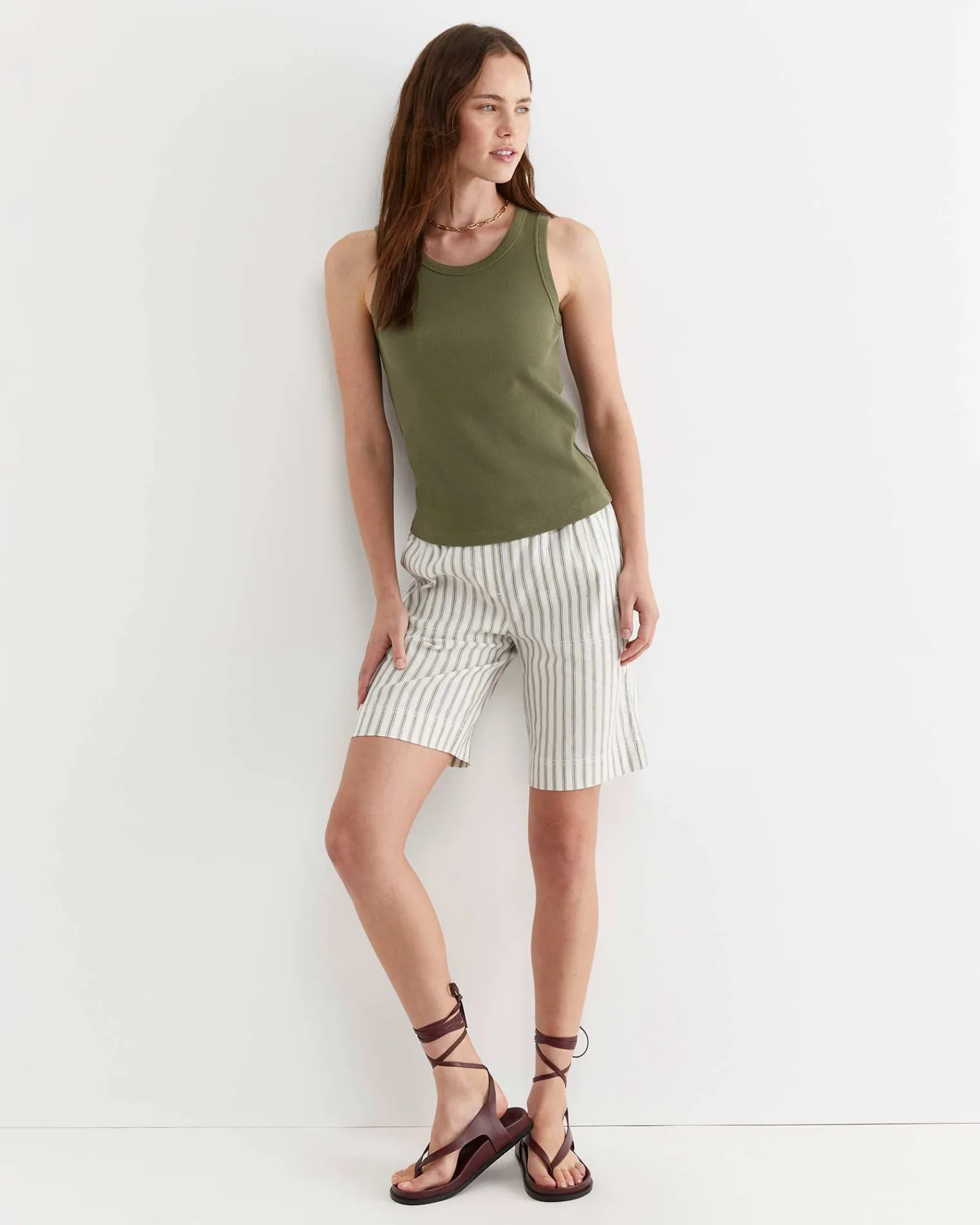 Best Sportscraft Julia Rib Tank in Khaki