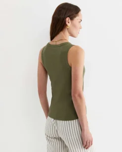 Best Sportscraft Julia Rib Tank in Khaki