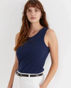 Sale Sportscraft Julia Rib Tank in Navy