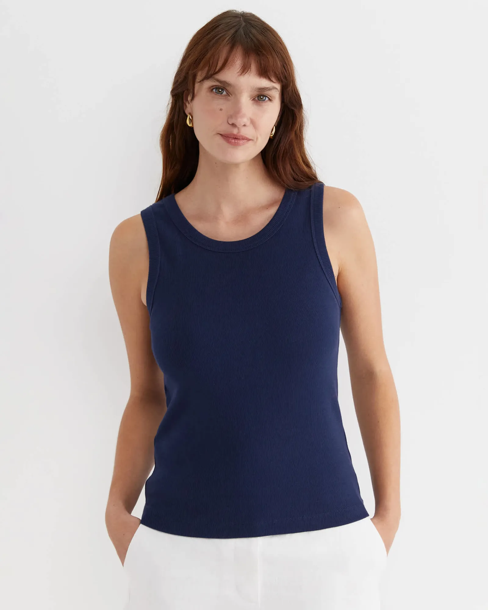 Sale Sportscraft Julia Rib Tank in Navy