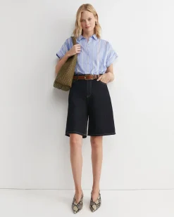 Best Sportscraft Lacey Ladder Stitch Shirt in Blue Multi BlueMulti
