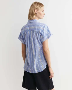 Best Sportscraft Lacey Ladder Stitch Shirt in Blue Multi BlueMulti