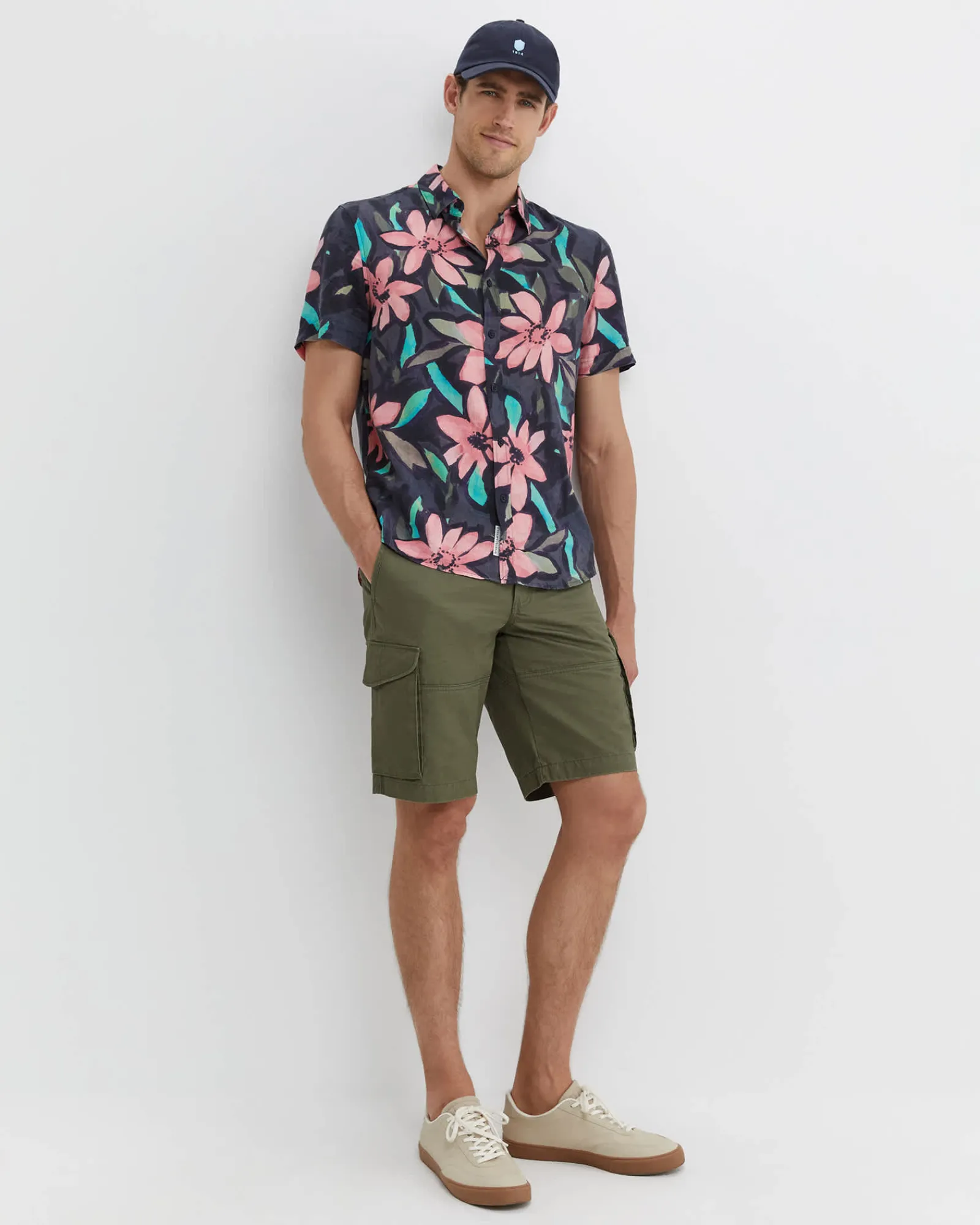New Sportscraft Lane Print Shirt in Green