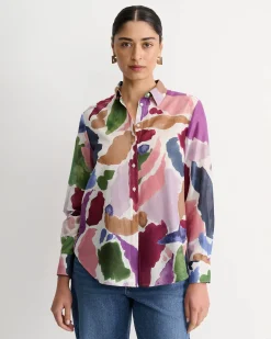 Discount Sportscraft Leah Cotton Silk Shirt in Multi