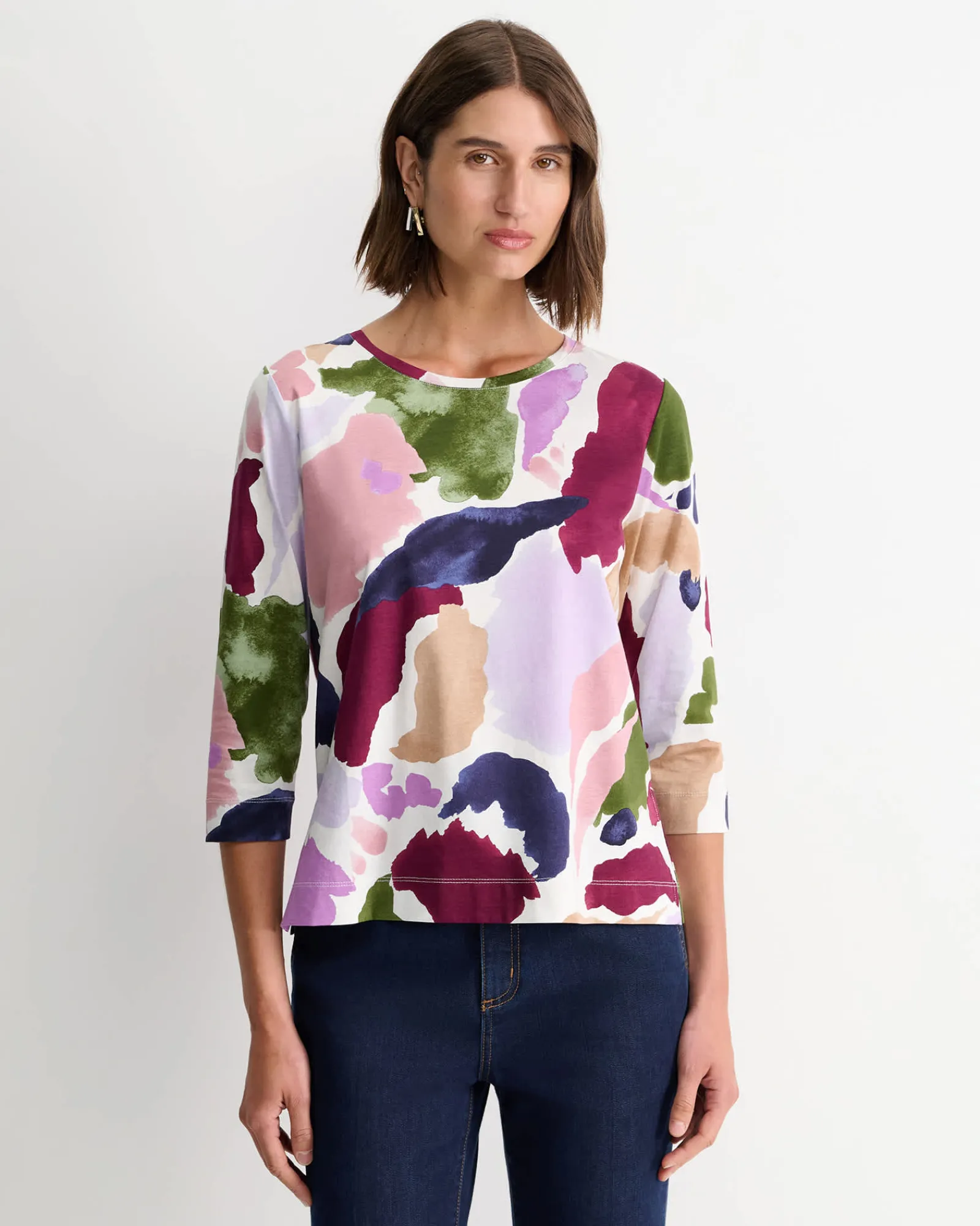 Clearance Sportscraft Leah Mercerised Tee in Multi