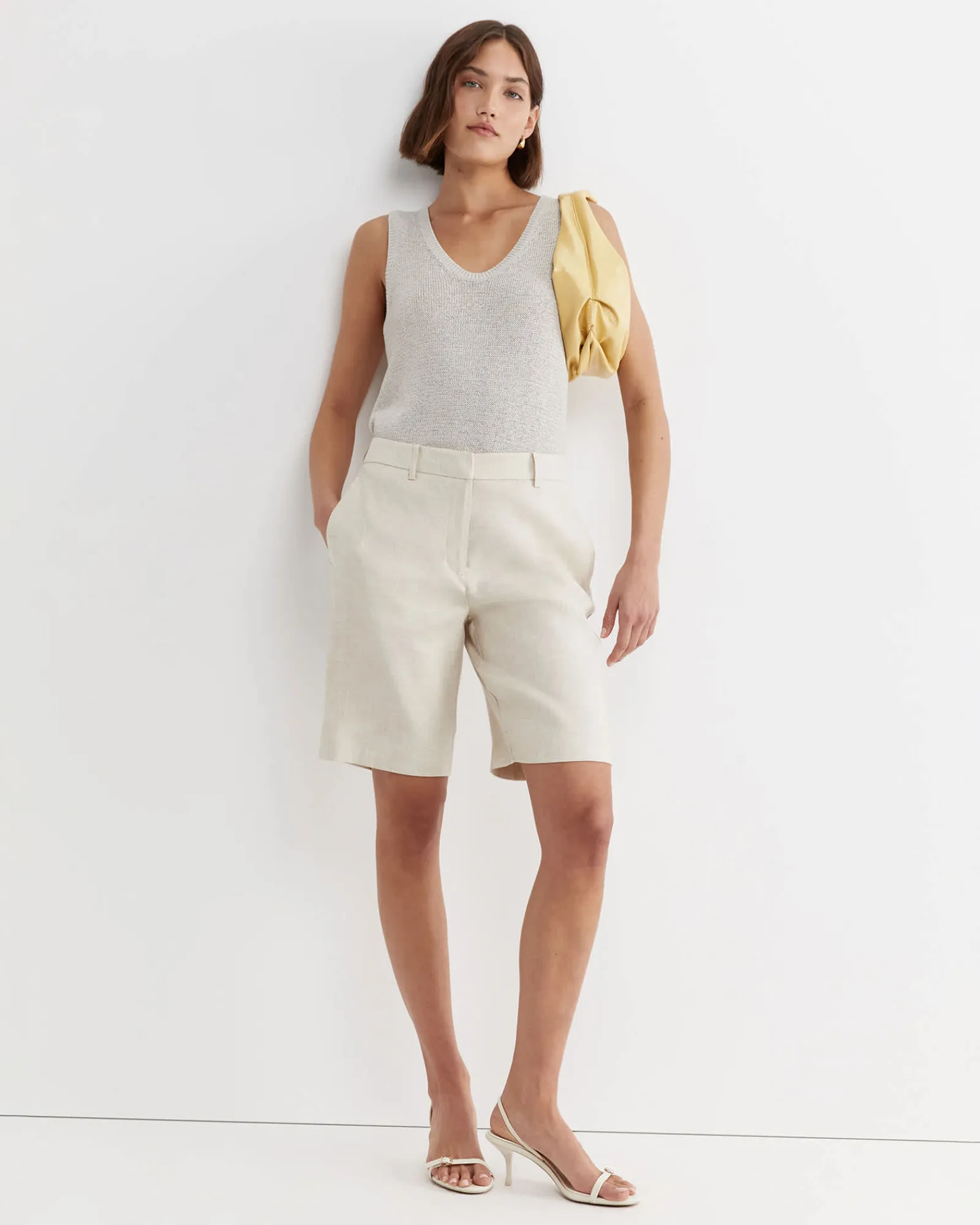 Fashion Sportscraft Lena Bermuda Linen Short in String