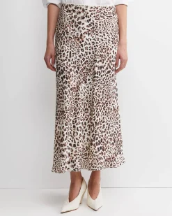 Clearance Sportscraft Leo Slip Midi Skirt in Multi