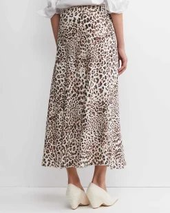 Clearance Sportscraft Leo Slip Midi Skirt in Multi