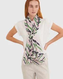 Hot Sportscraft Lexi Cotton Silk Sarong in Green
