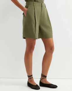 Outlet Sportscraft Lilou Linen Short in Khaki