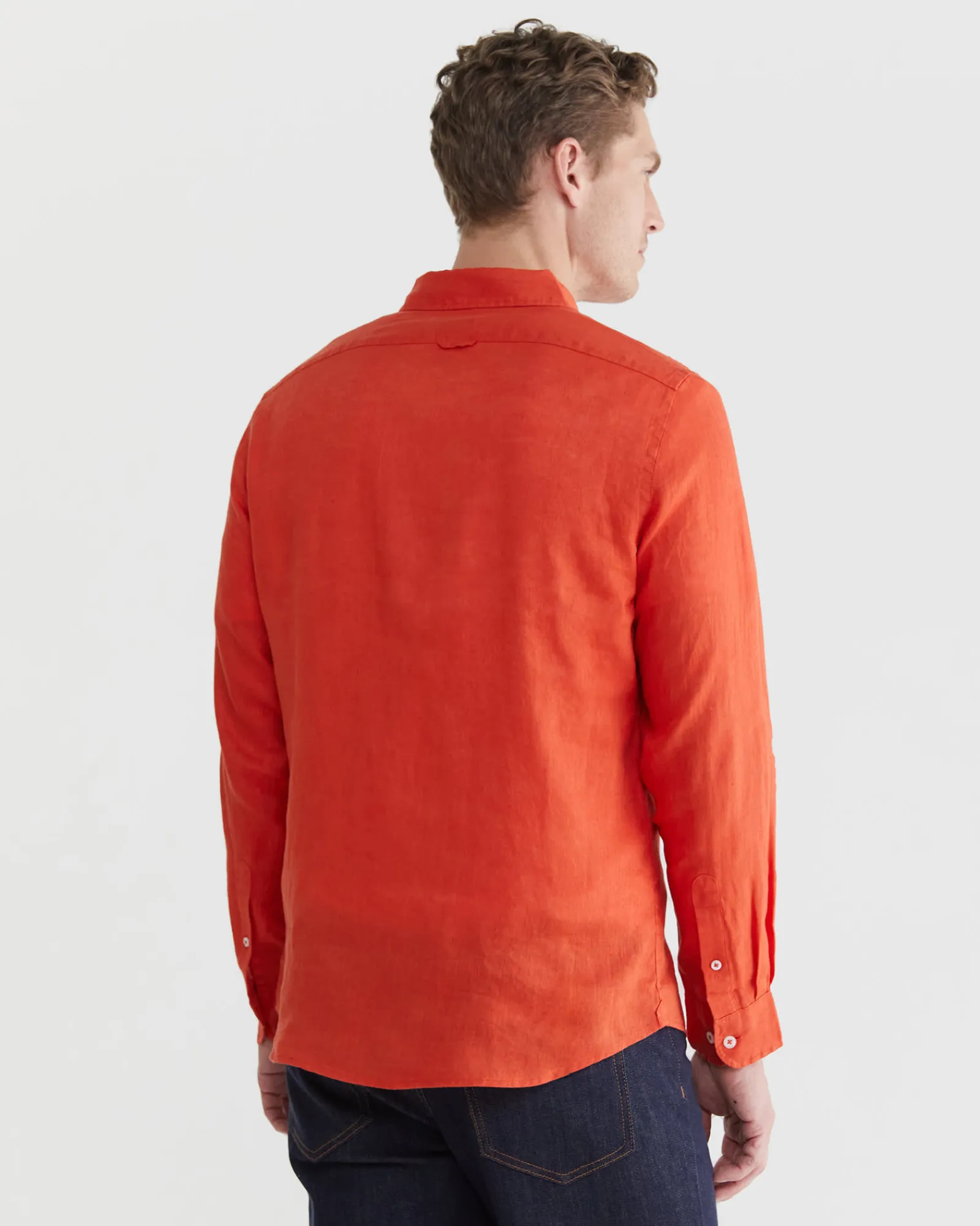 Hot Sportscraft Linen Long Sleeve Shirt in Red
