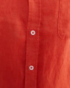 Hot Sportscraft Linen Long Sleeve Shirt in Red