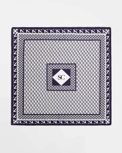 Discount Sportscraft Logo Silk Scarf in Classic Navy ClassicNavy