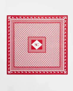 Hot Sportscraft Logo Silk Scarf in Red