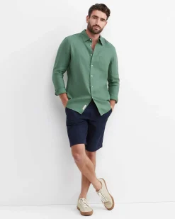 Sale Sportscraft Long Sleeve Linen Shirt in Elm