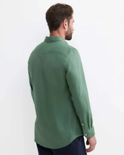 Sale Sportscraft Long Sleeve Linen Shirt in Elm