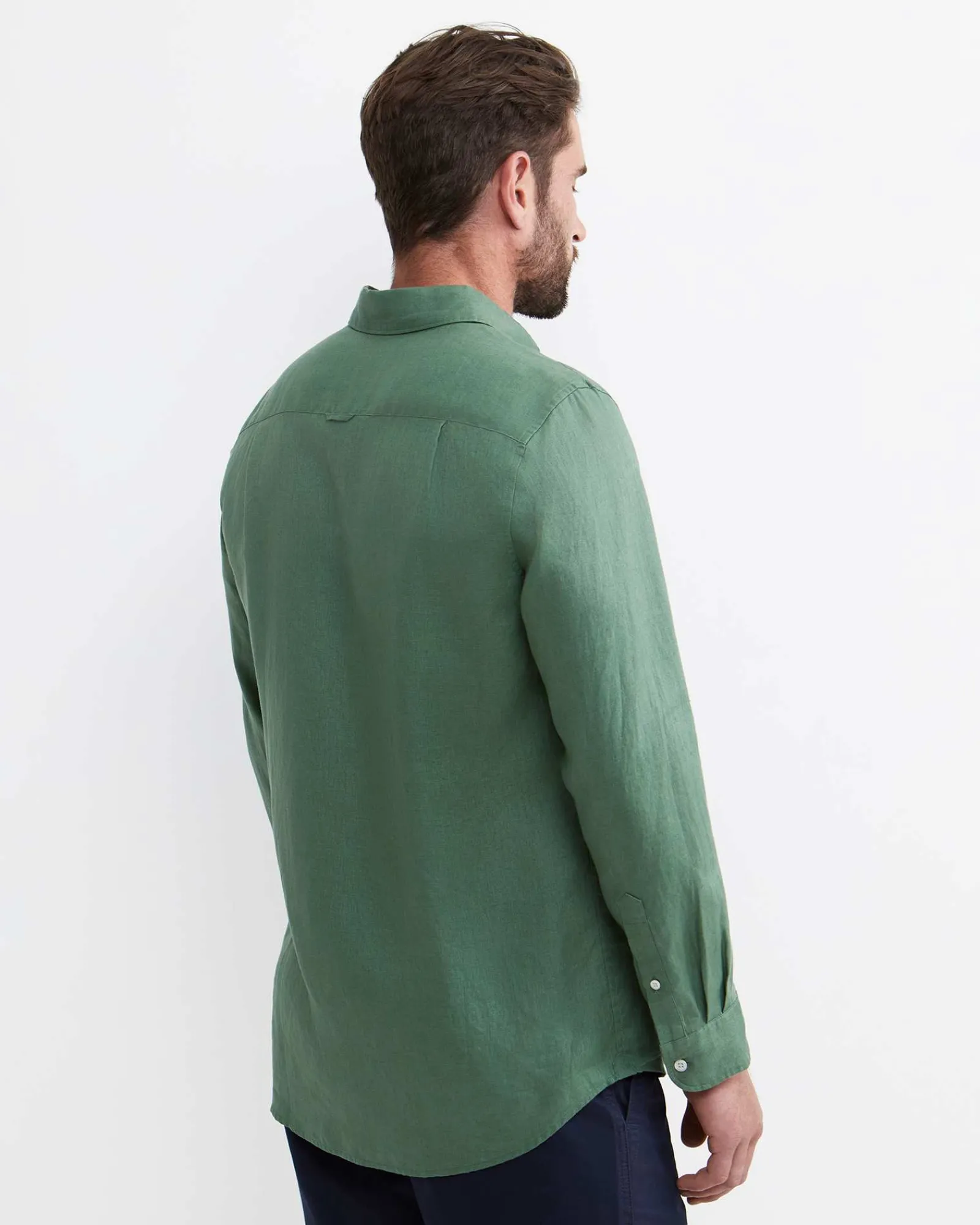 Sale Sportscraft Long Sleeve Linen Shirt in Elm