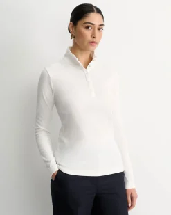 Fashion Sportscraft Lucy Snap Funnel Neck Top in Ivory