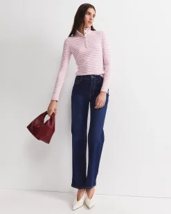 Discount Sportscraft Lucy Snap Funnel Neck Top in Whitepink White/pink