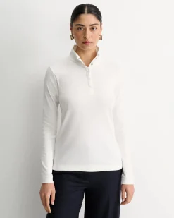 Fashion Sportscraft Lucy Snap Funnel Neck Top in Ivory