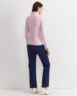 Discount Sportscraft Lucy Snap Funnel Neck Top in Whitepink White/pink