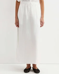 Online Sportscraft Lulu Linen Midi Skirt in White
