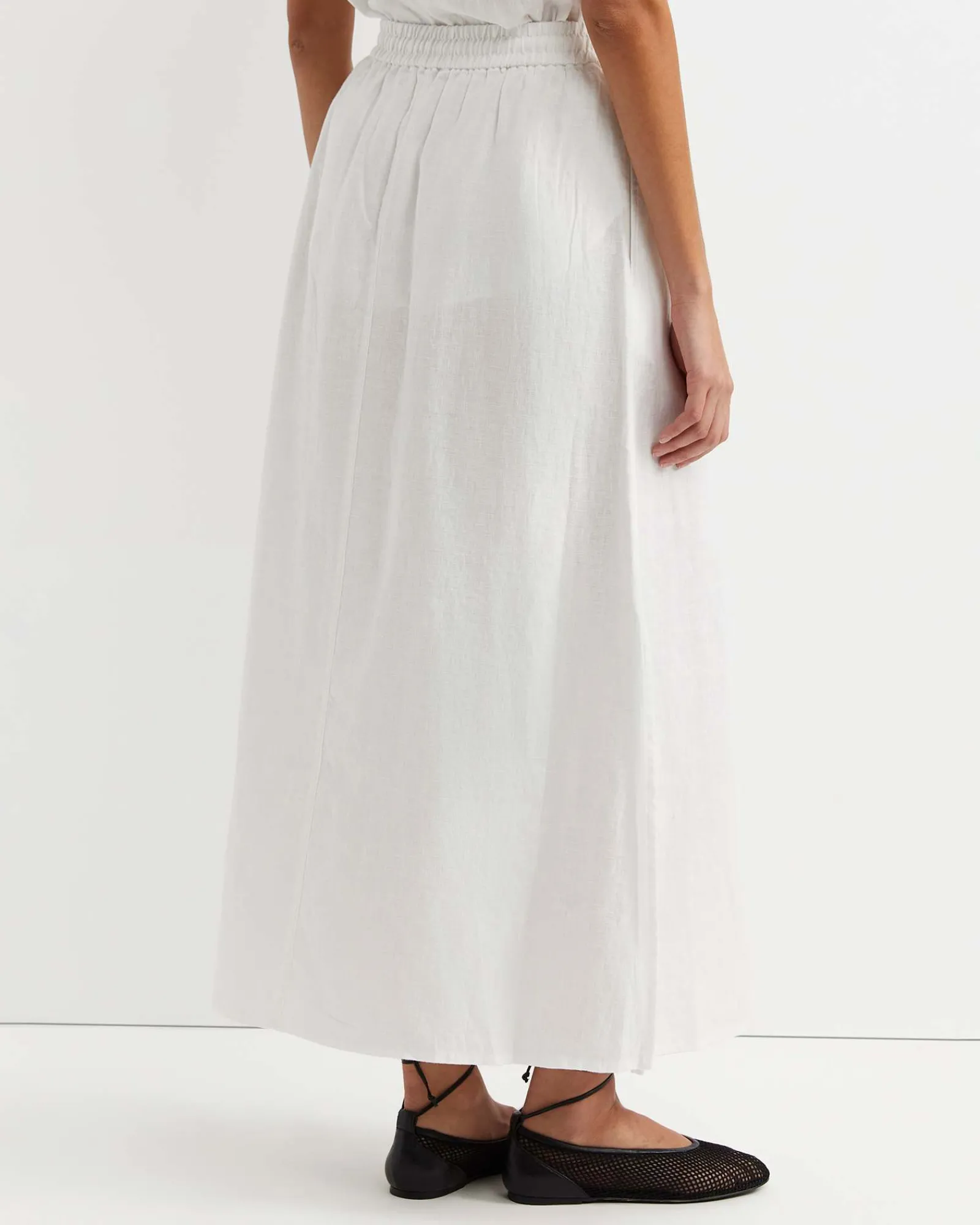 Online Sportscraft Lulu Linen Midi Skirt in White