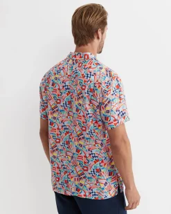 Hot Sportscraft Mac Short Sleeve Liberty Cuban Shirt in Multi