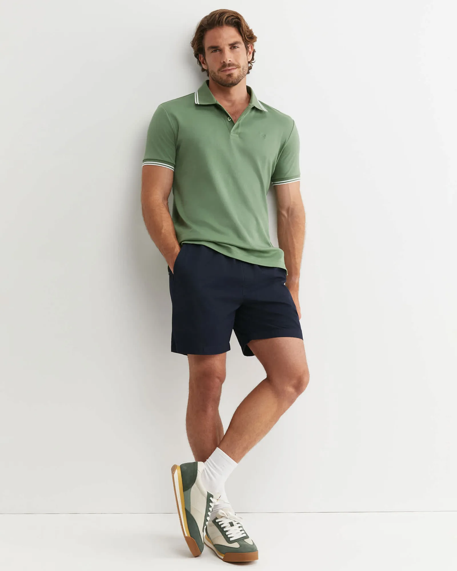 Fashion Sportscraft Manning Short Sleeve Polo in Elm