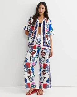 Outlet Sportscraft Marika Wide Leg Pant in Pink Multi PinkMulti