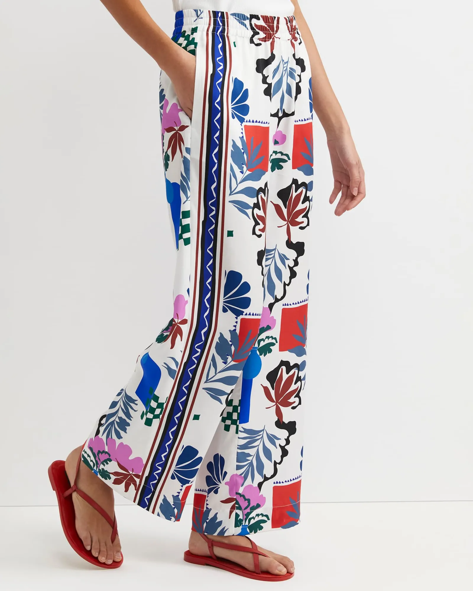 Outlet Sportscraft Marika Wide Leg Pant in Pink Multi PinkMulti