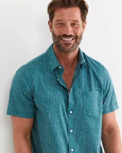 Best Sportscraft Marlin Short Sleeve Shirt in Teal