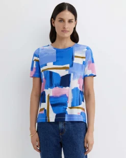 Discount Sportscraft Martine Mercerised Tee in Blue Multi BlueMulti