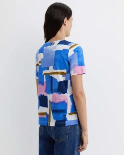 Discount Sportscraft Martine Mercerised Tee in Blue Multi BlueMulti