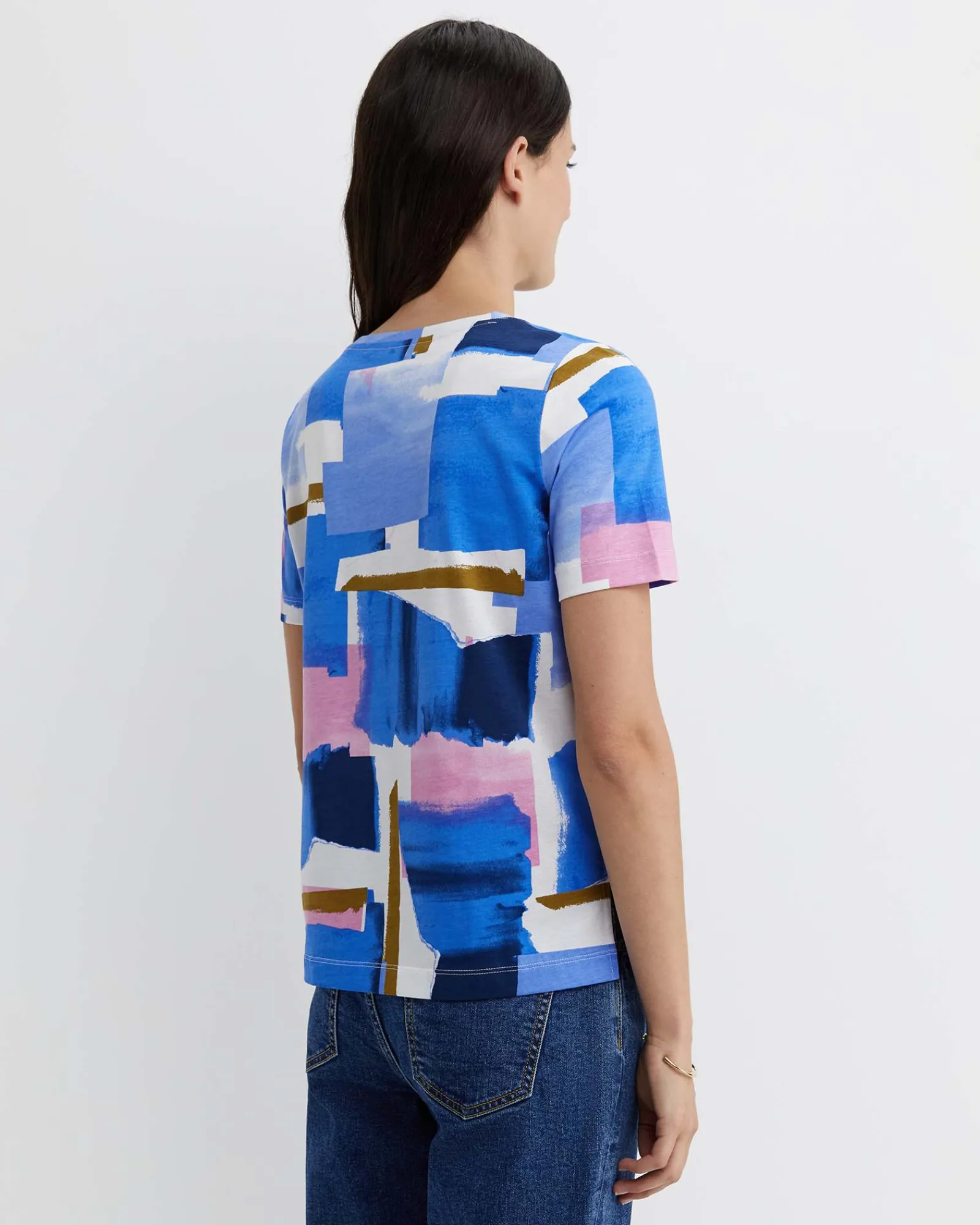 Discount Sportscraft Martine Mercerised Tee in Blue Multi BlueMulti