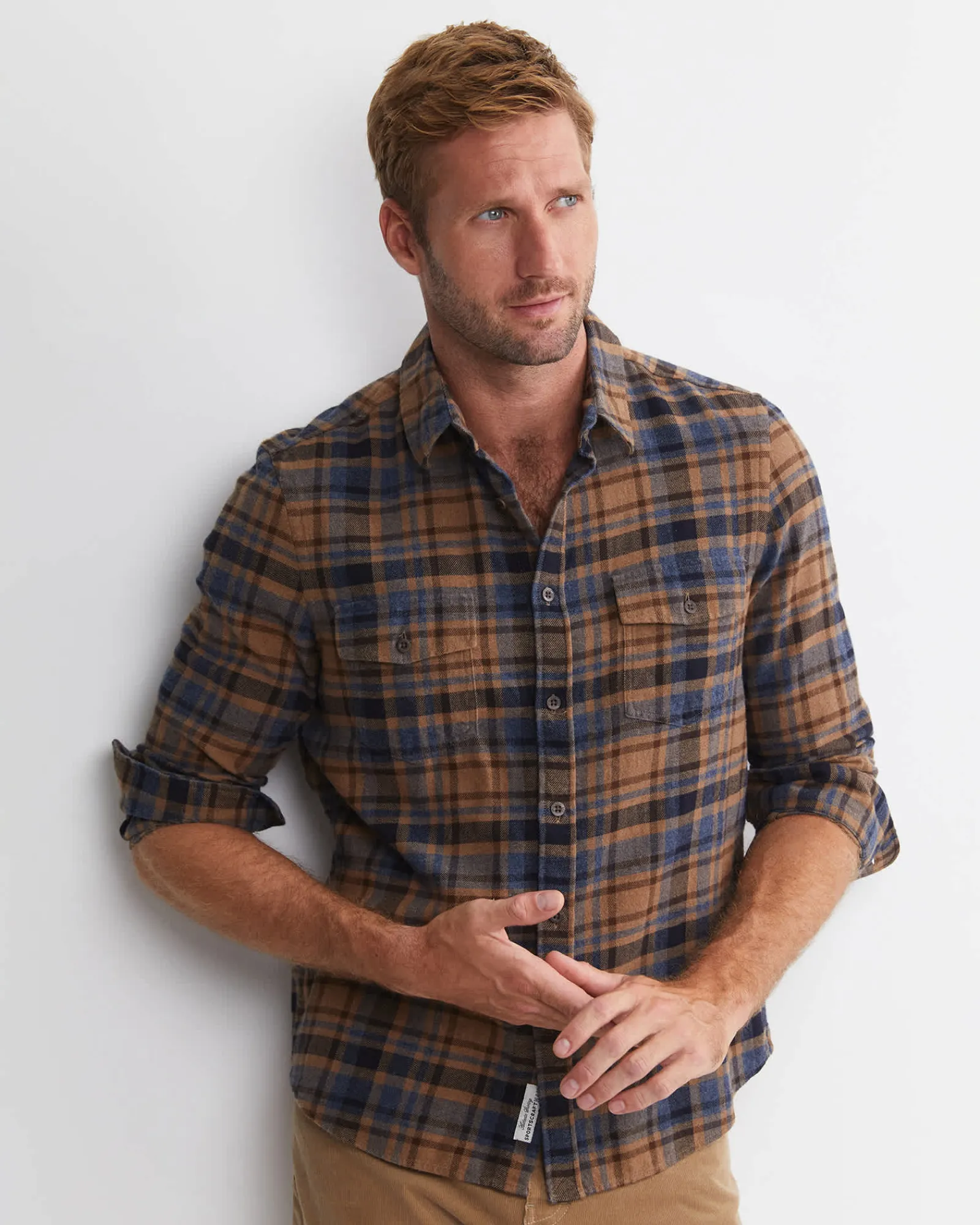 Online Sportscraft Matcham Long Sleeve Check Shirt in Brown Multi BrownMulti