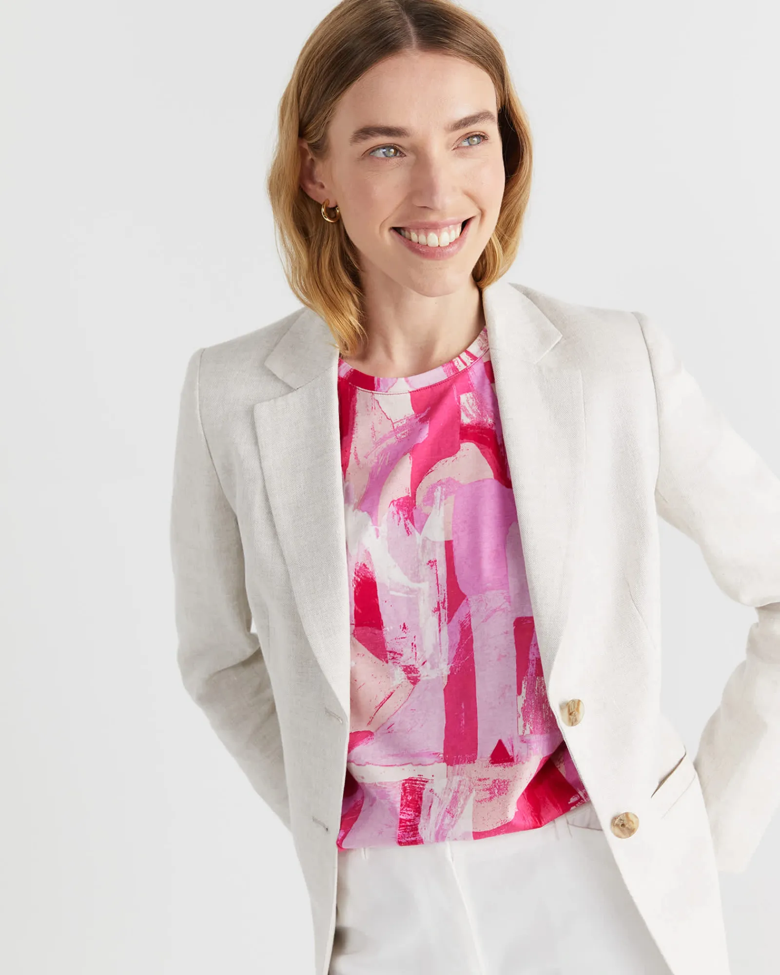 Hot Sportscraft Matera Mercerised Tee in Pink Multi PinkMulti